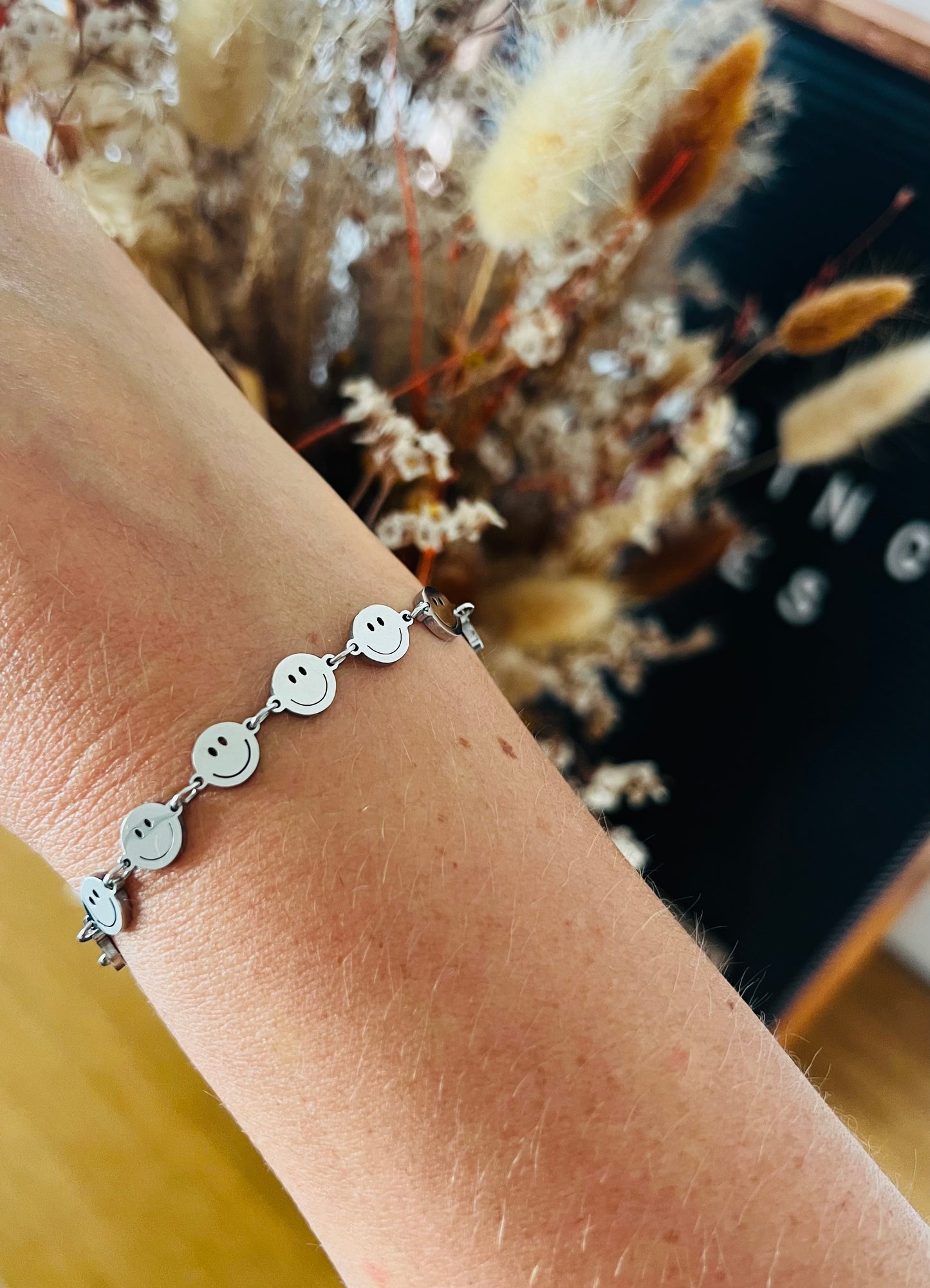Smiley armband zilver