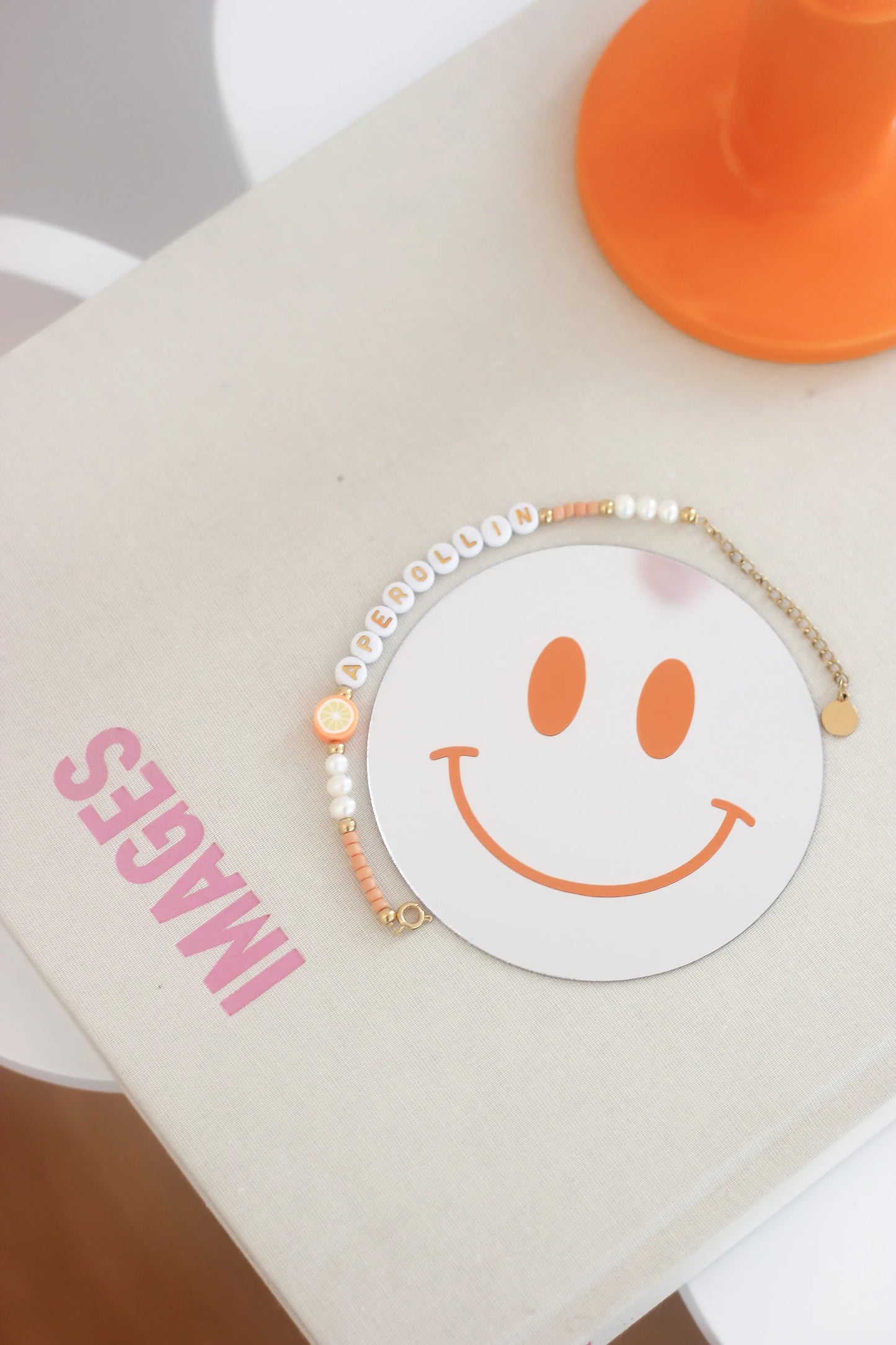 Spiegel smiley oranje